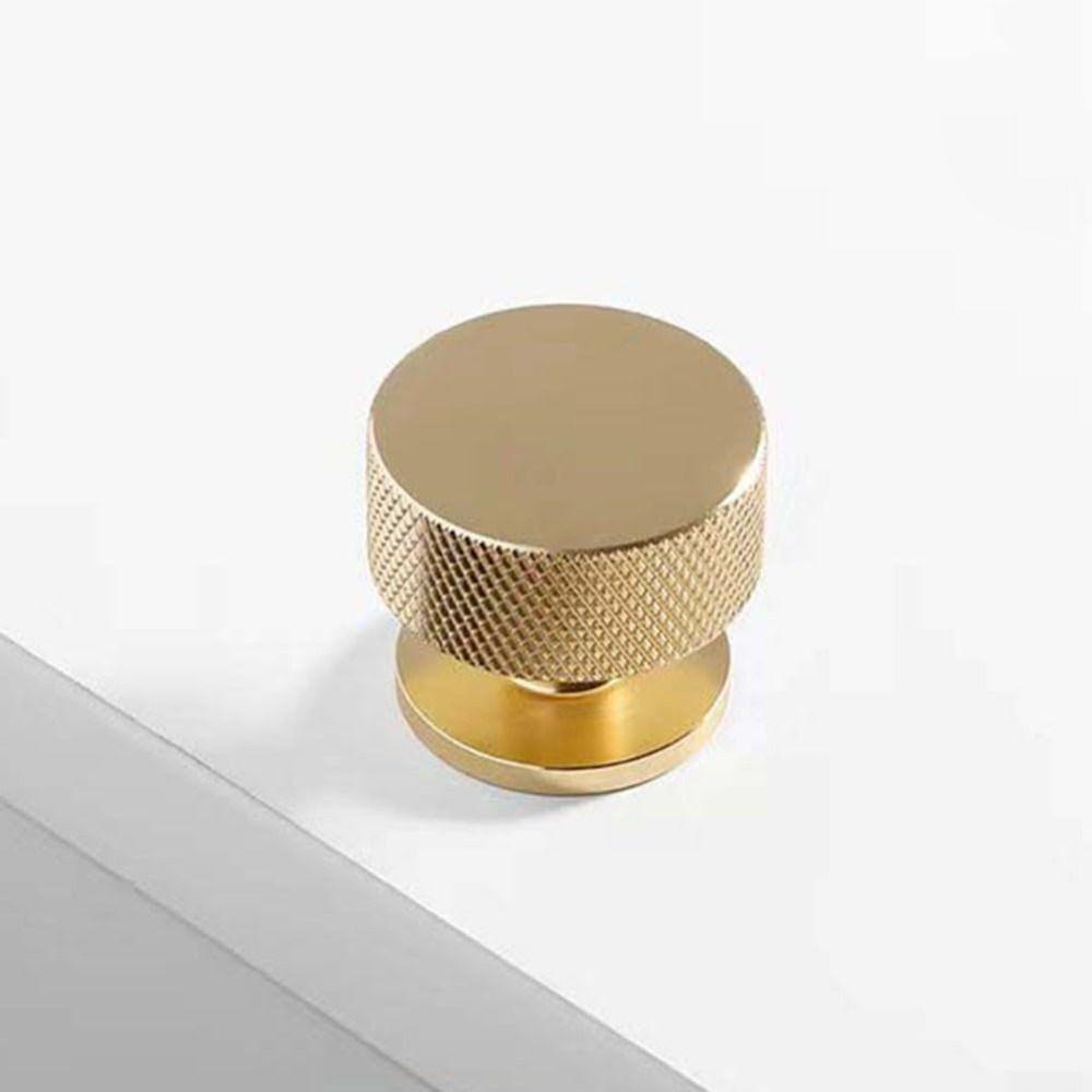 Рифлеванная мебельная ручка-кнопка круглая ручка для двери простая мебельная ручка фурнитура золотой